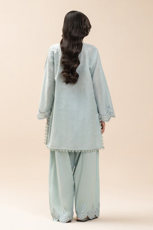 2 PIECE EMBROIDERED SELF JACQUARD SUIT-ARCTIC SERENITY (UNSTITCHED)