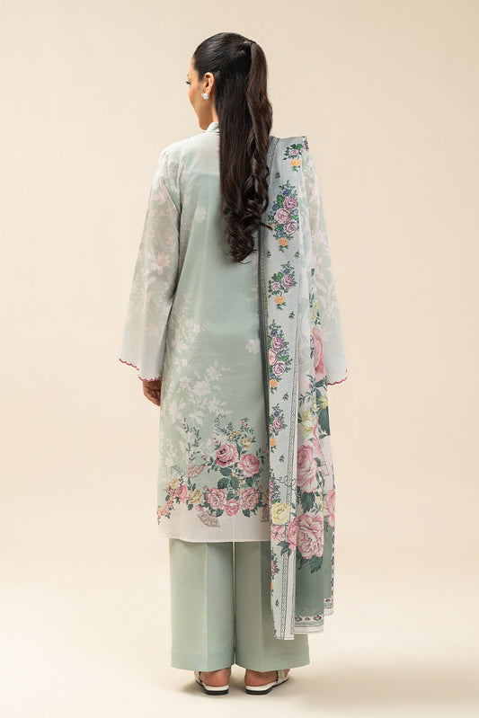 3 PIECE PRINTED LAWN SUIT-PASTEL BLOOM (UNSTITCHED)