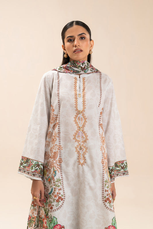 3 PIECE PRINT LAWN SUIT-PARTERRE YARD (UNSTITCHED)