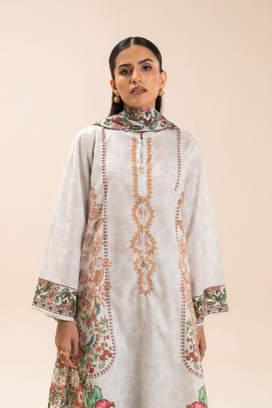3 PIECE PRINT LAWN SUIT-PARTERRE YARD (UNSTITCHED)