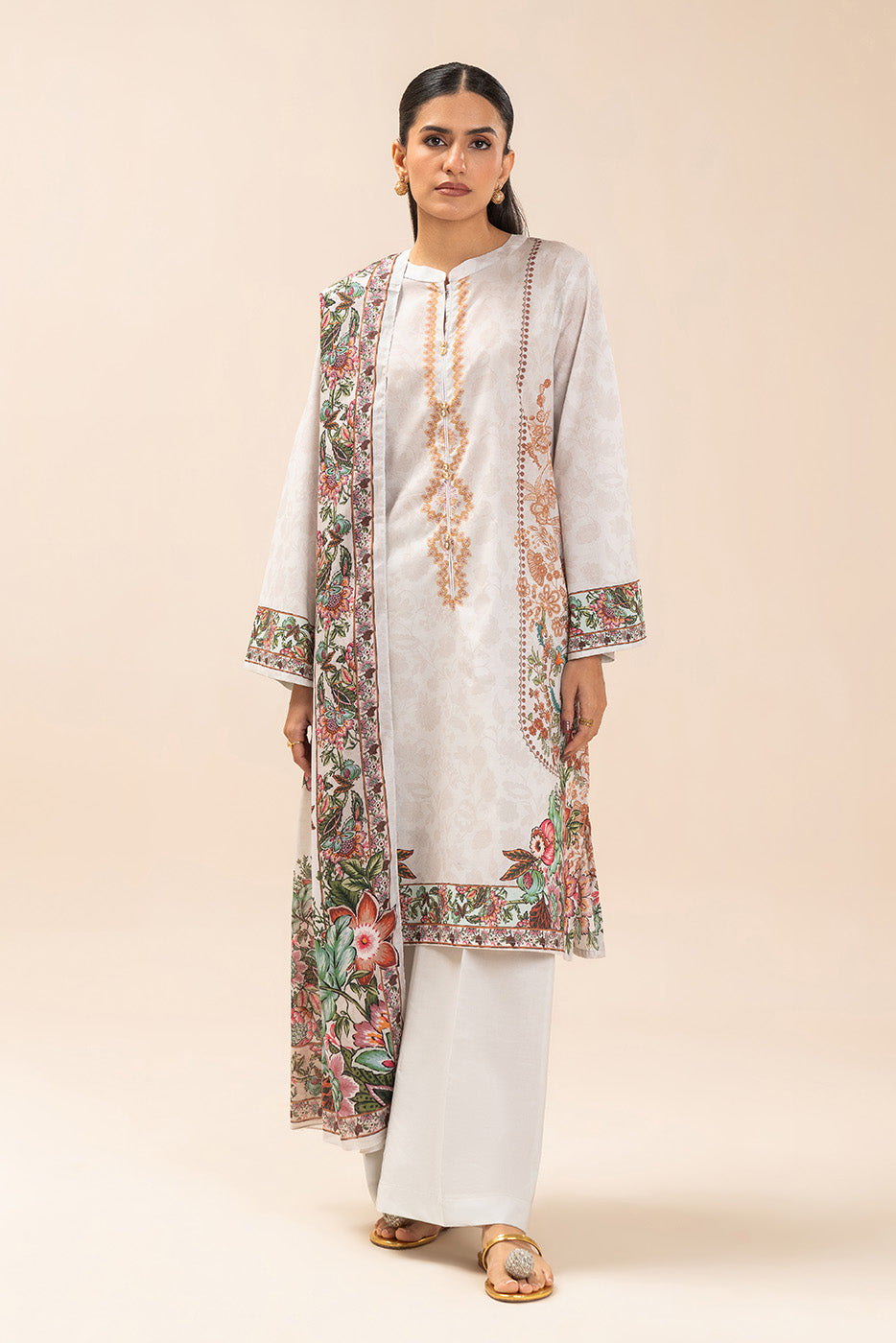 3 PIECE PRINT LAWN SUIT-PARTERRE YARD (UNSTITCHED)