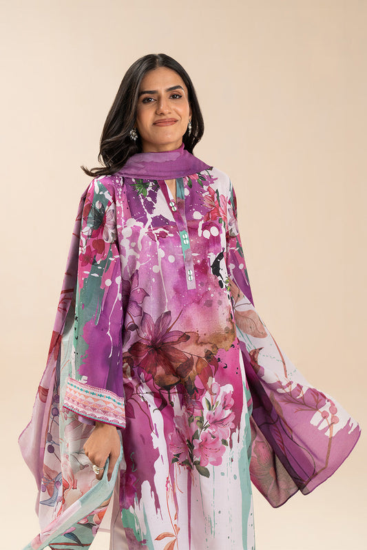 3 PIECE PRINT LAWN SUIT-ORCHARD SPLASH (UNSTITCHED)
