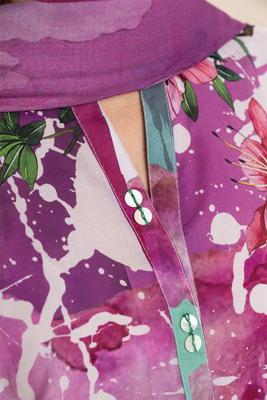 3 PIECE PRINT LAWN SUIT-ORCHARD SPLASH (UNSTITCHED)