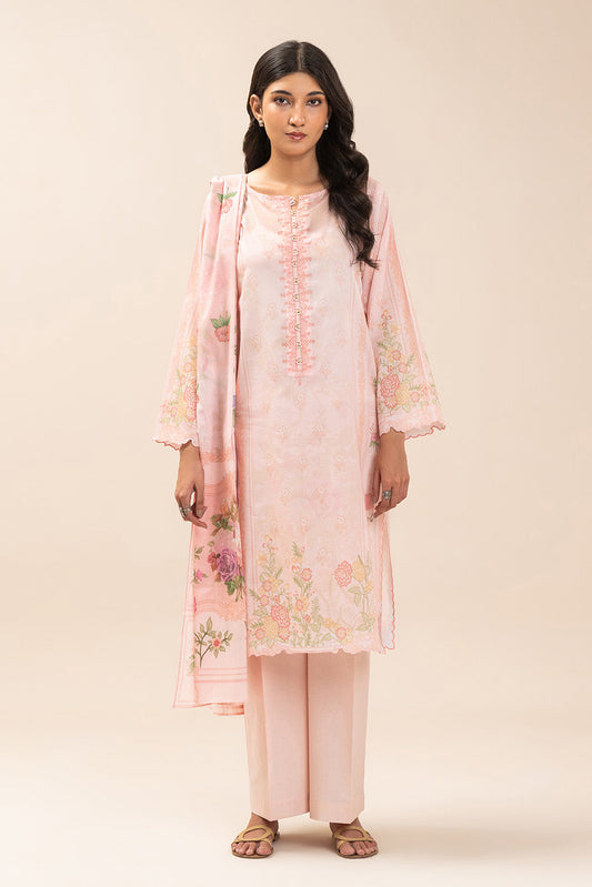 3 PIECE PRINT LAWN SUIT-PASTEL SERENITY (UNSTITCHED)