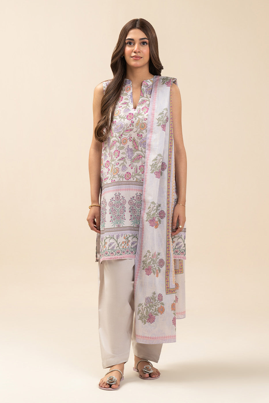 3 PIECE PRINTED LAWN SUIT-RADIANT DELIGHT (UNSTITCHED)