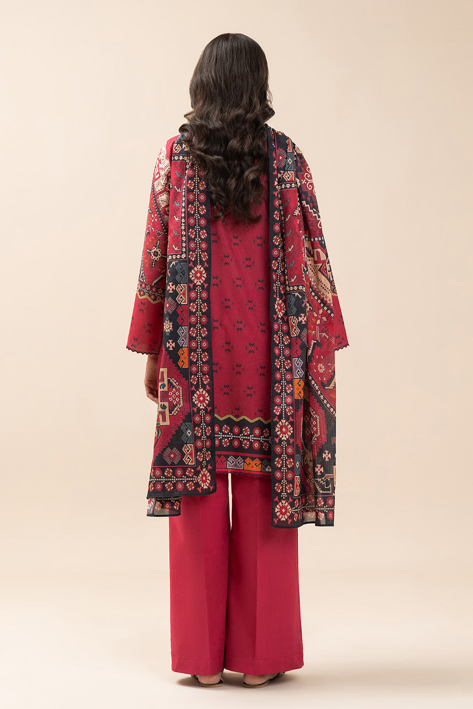 3 PIECE PRINT LAWN SUIT-SCARLET AURA (UNSTITCHED)