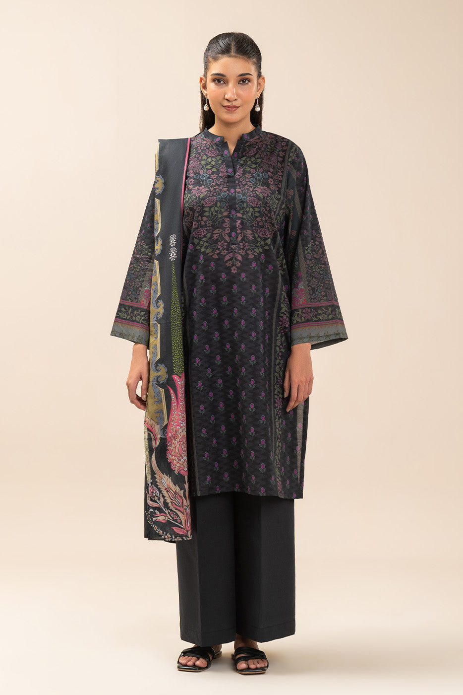 3 PIECE PRINT LAWN SUIT-FIREFLY GLOW (UNSTITCHED)