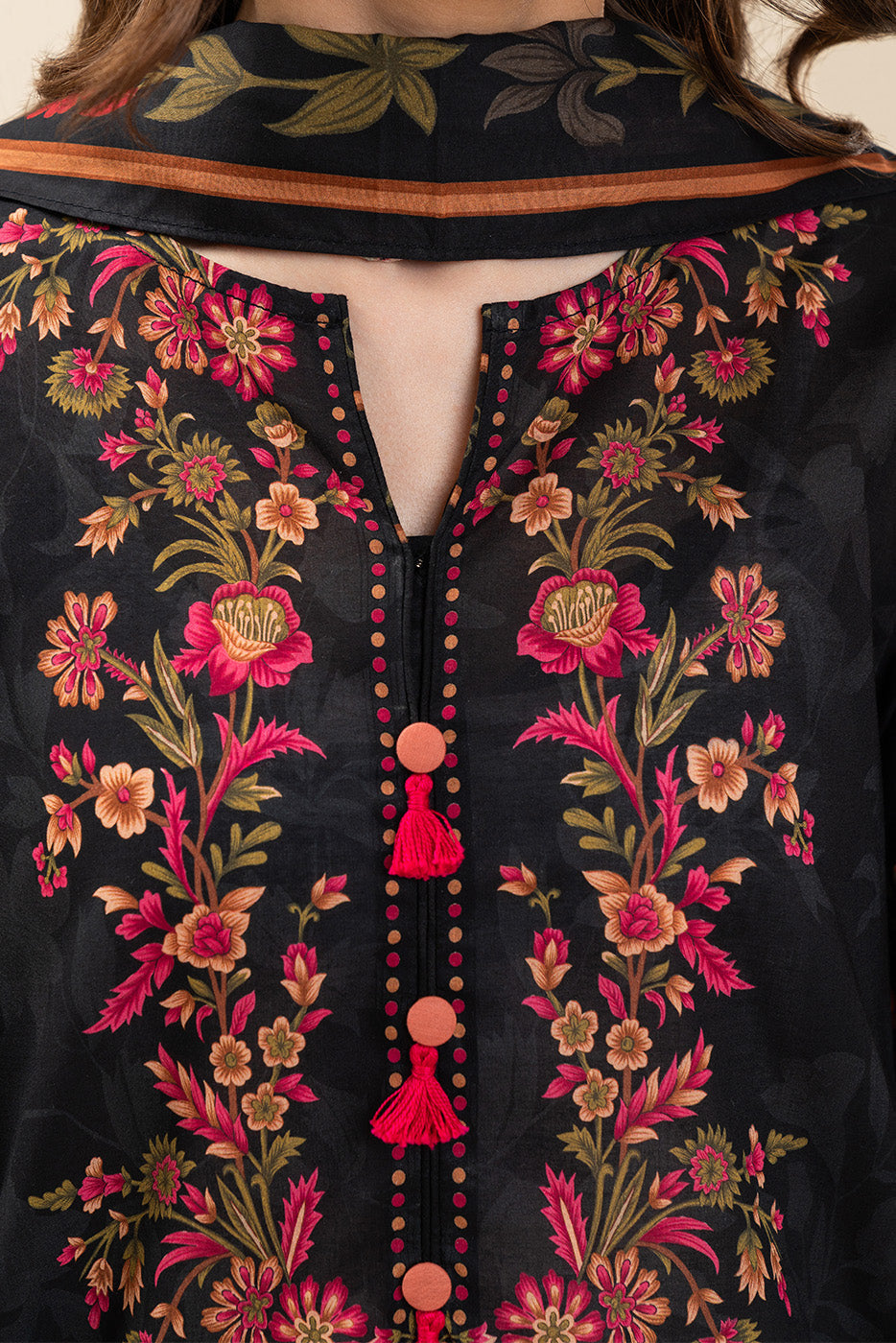 3 PIECE PRINTED LAWN SUIT-TWILIGHT BLOSSOM (UNSTITCHED)