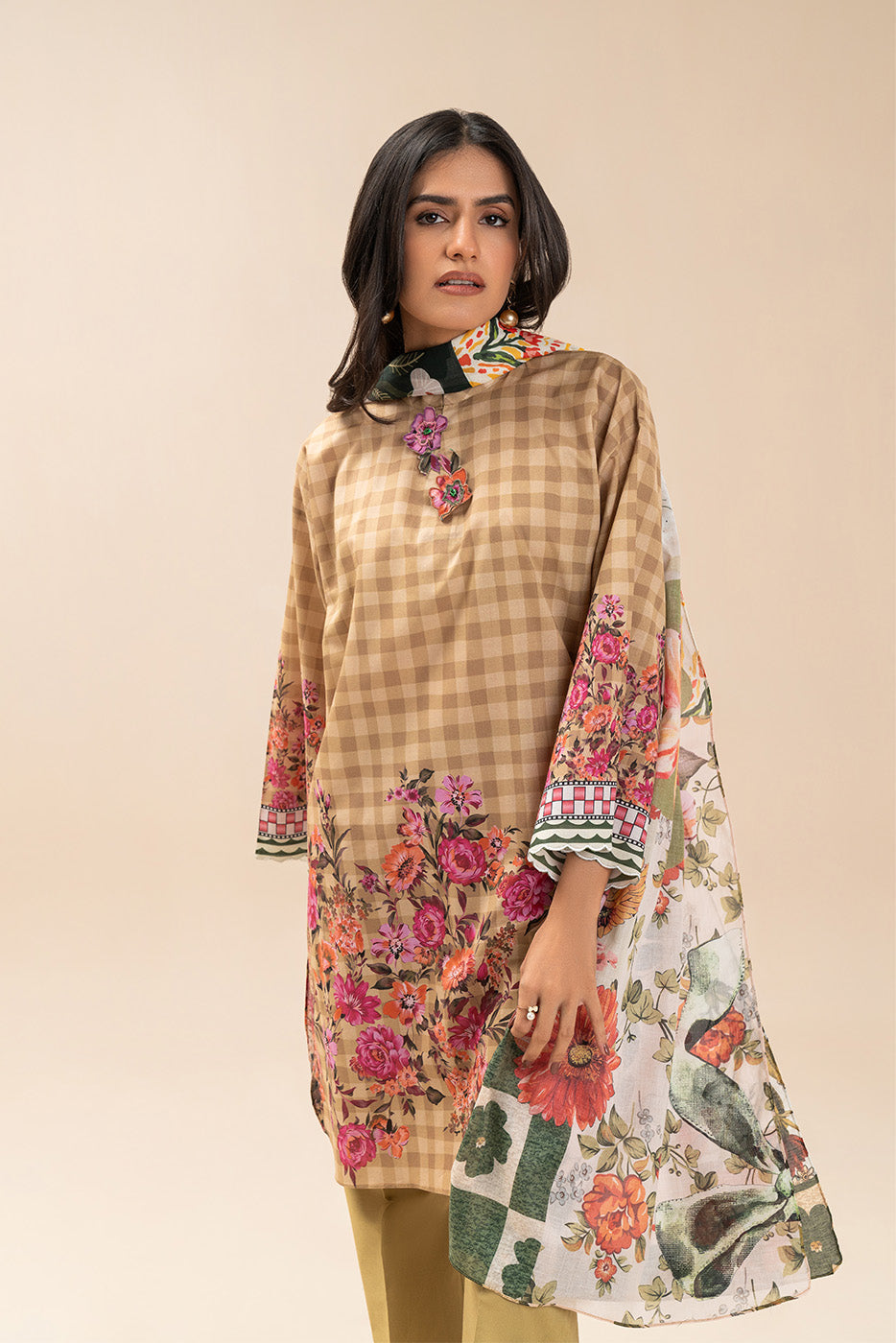 3 PIECE PRINT LAWN SUIT-PETAL DRIFT (UNSTITCHED)