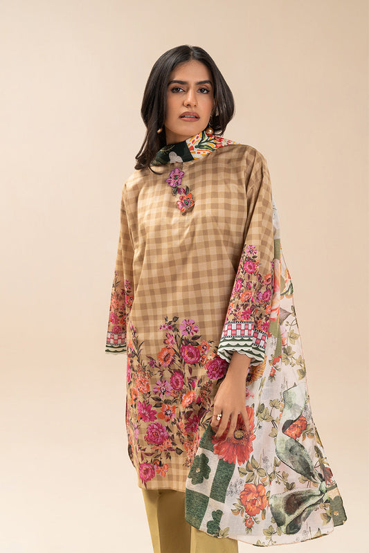 3 PIECE PRINT LAWN SUIT-PETAL DRIFT (UNSTITCHED)