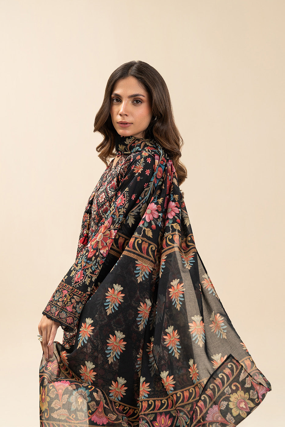 3 PIECE PRINTED LAWN SUIT-EBONY DREAM (UNSTITCHED)