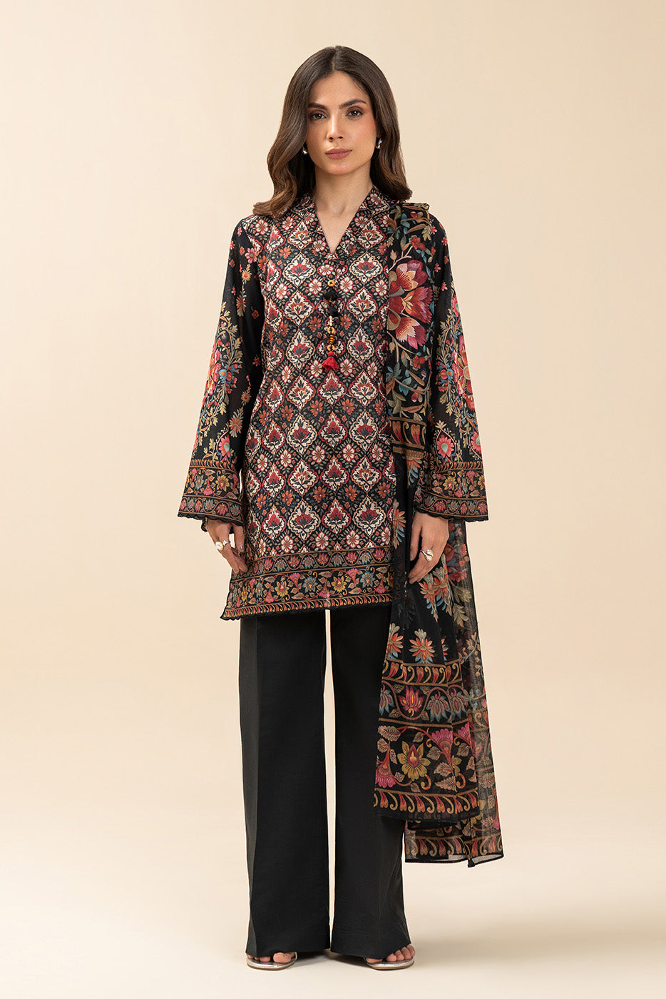 3 PIECE PRINTED LAWN SUIT-EBONY DREAM (UNSTITCHED)