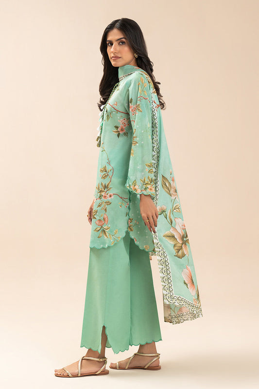 3 PIECE PRINT LAWN SUIT-FLORAL SERENITY (UNSTITCHED)
