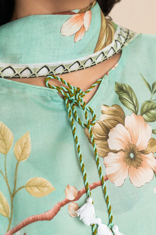 3 PIECE PRINT LAWN SUIT-FLORAL SERENITY (UNSTITCHED)