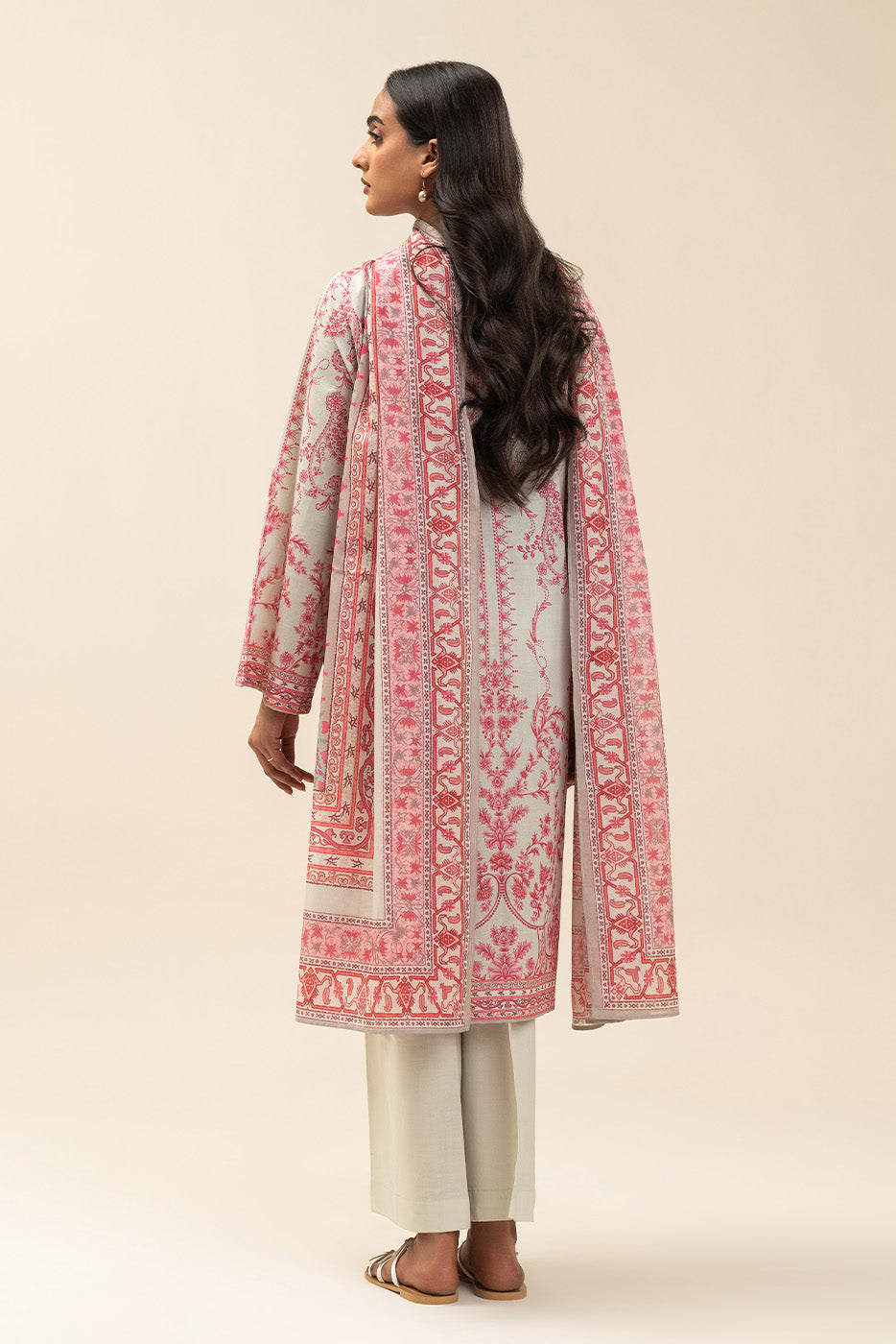 3 PIECE PRINTED LAWN SUIT-CRIMSON SUN (UNSTITCHED)