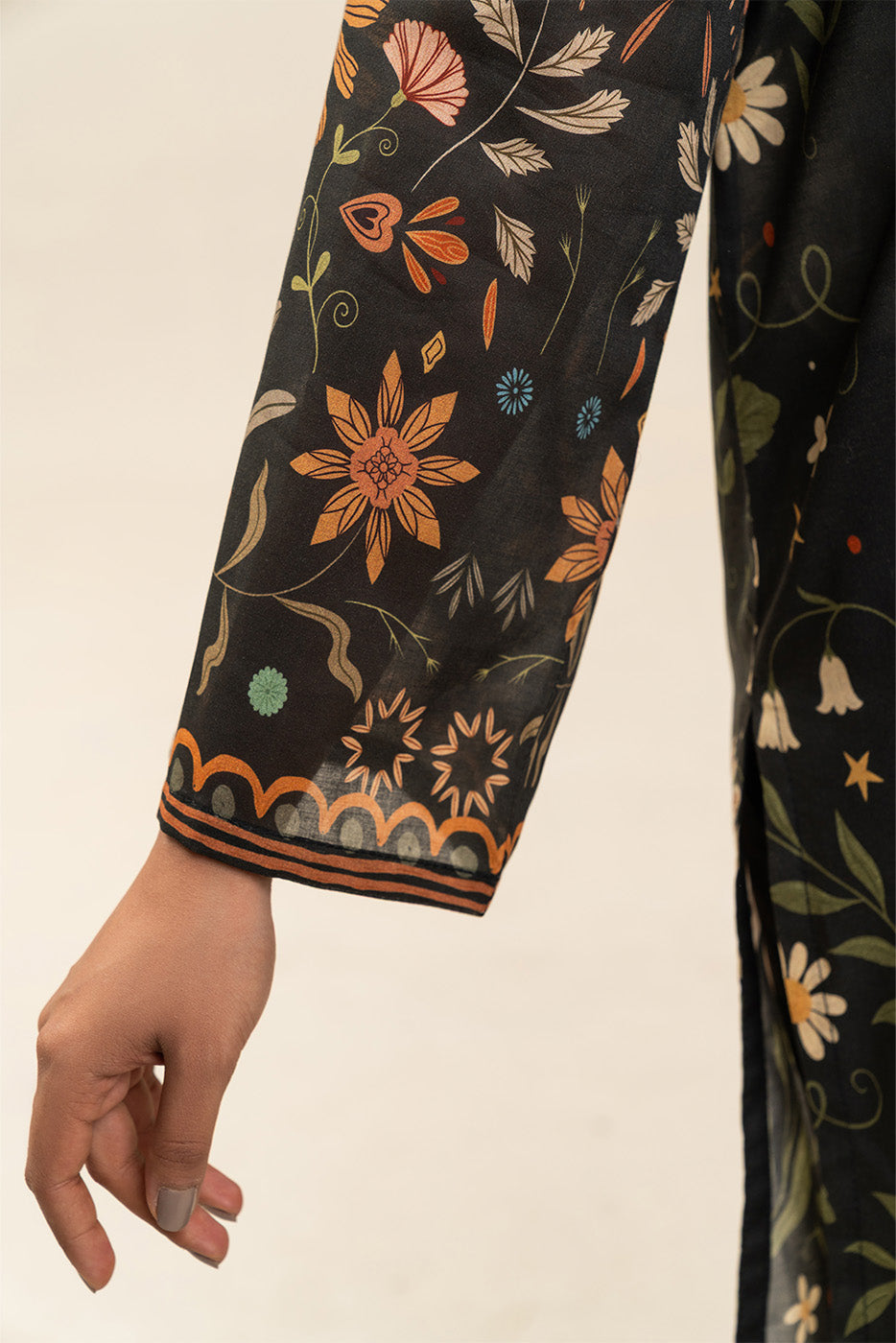 3 PIECE PRINTED LAWN SUIT-SABLE ZEST (UNSTITCHED)