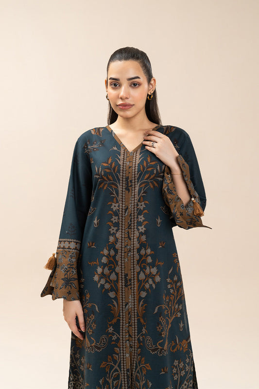 2 PIECE PRINTED LAWN SUIT-BLUE REVERIE (UNSTITCHED)