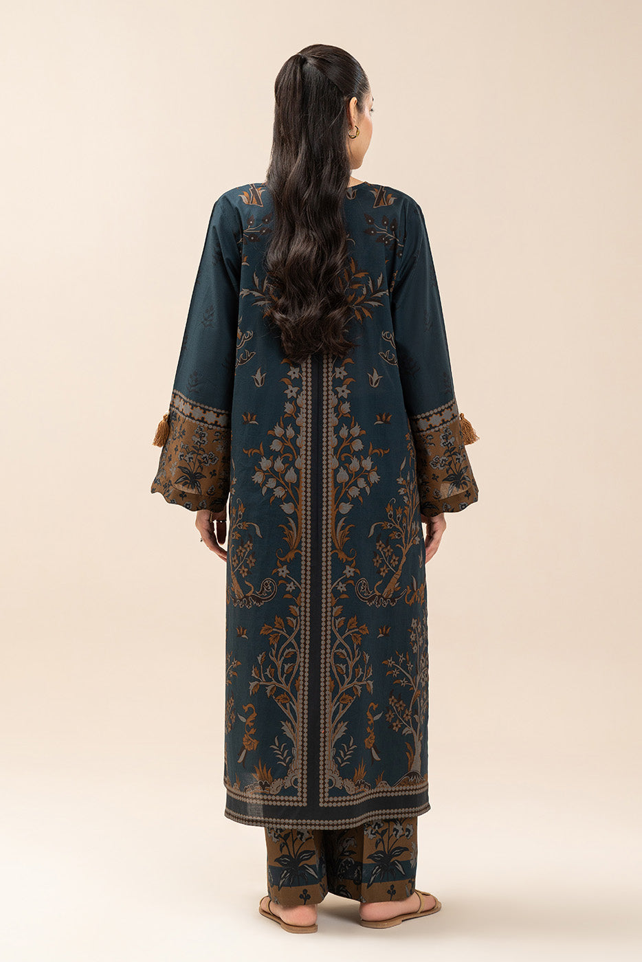 2 PIECE PRINTED LAWN SUIT-BLUE REVERIE (UNSTITCHED)