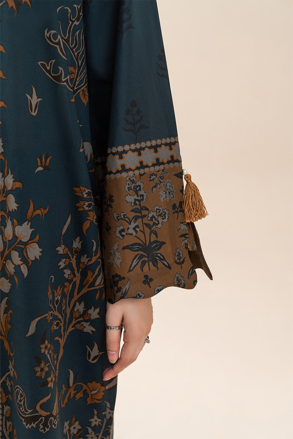 2 PIECE PRINTED LAWN SUIT-BLUE REVERIE (UNSTITCHED)