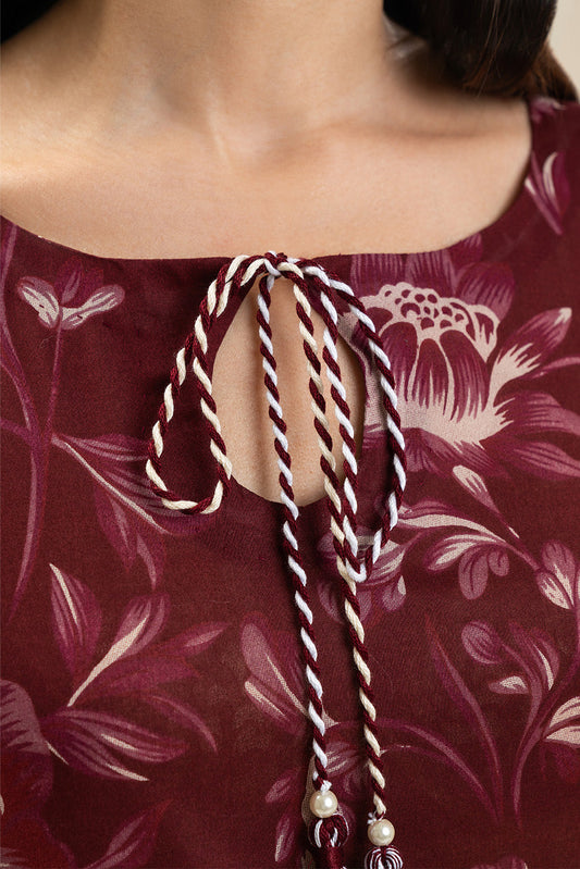 3 PIECE EMBROIDERED LAWN SUIT-SCARLET VINE (UNSTITCHED)