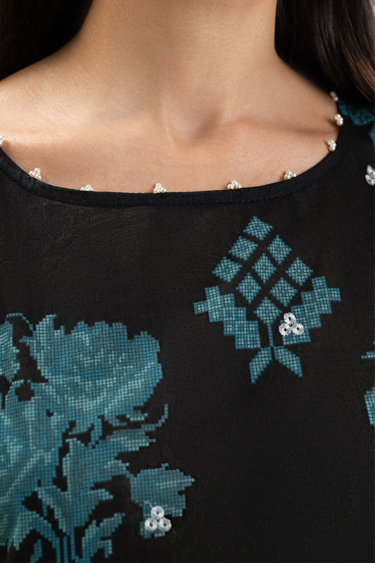3 PIECE EMBROIDERED LAWN SUIT-DUSTY MUSE (UNSTITCHED)