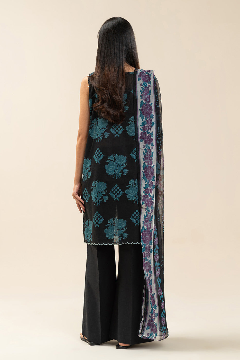 3 PIECE EMBROIDERED LAWN SUIT-DUSTY MUSE (UNSTITCHED)