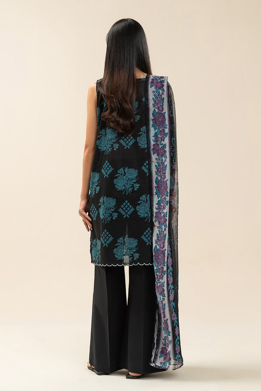 3 PIECE EMBROIDERED LAWN SUIT-DUSTY MUSE (UNSTITCHED)