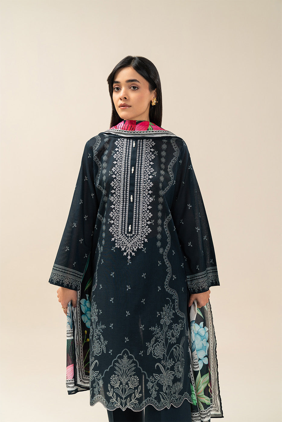 3 PIECE EMBROIDERED LAWN SUIT-VERDANT BLOOM (UNSTITCHED)