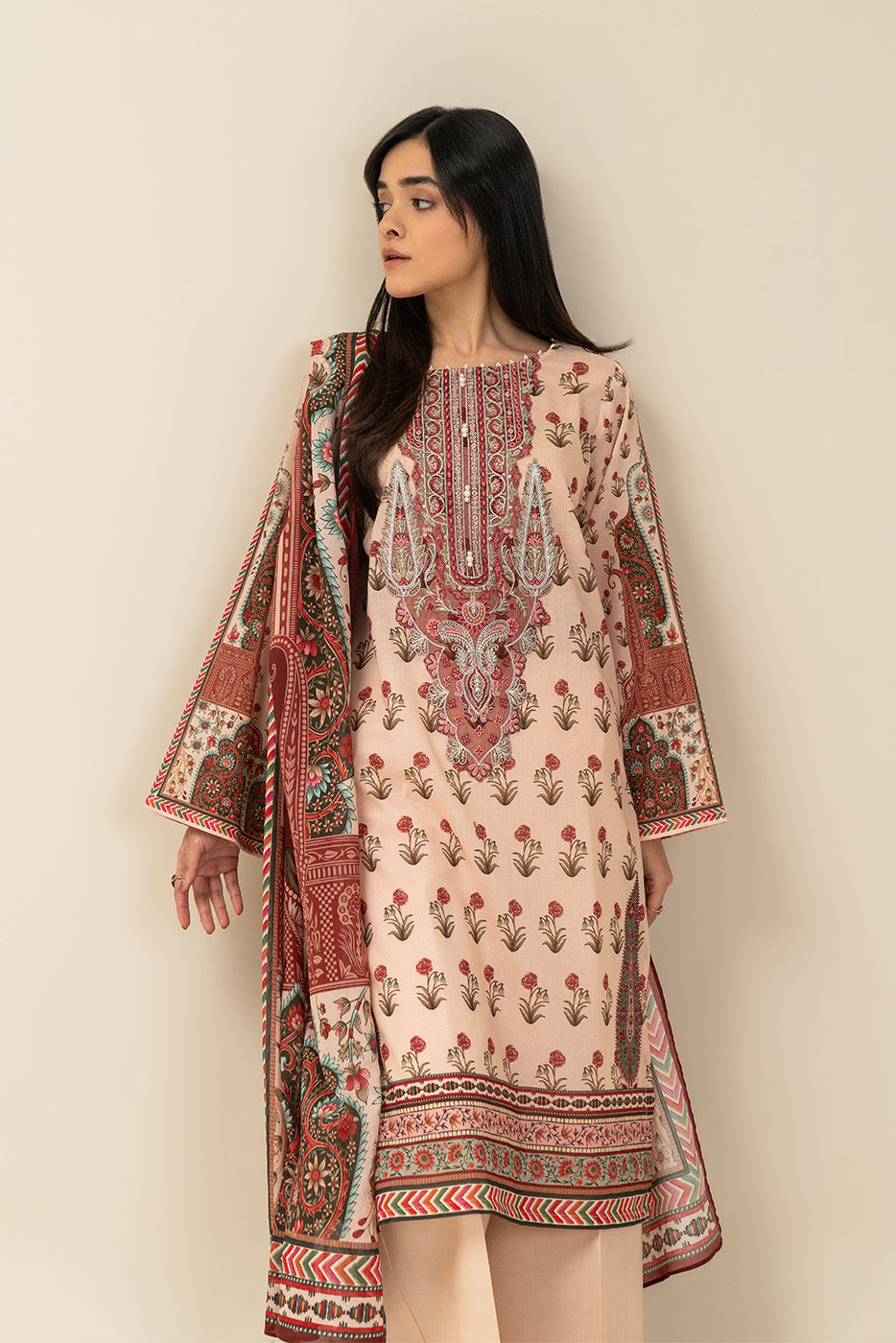 3 PIECE EMBROIDERED LAWN SUIT-ORCHARD ARCH (UNSTITCHED)