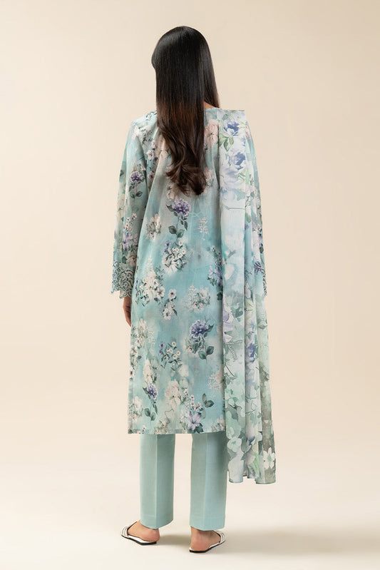 3 PIECE EMBROIDERED LAWN SUIT-CERULEAN RIVULET (UNSTITCHED)