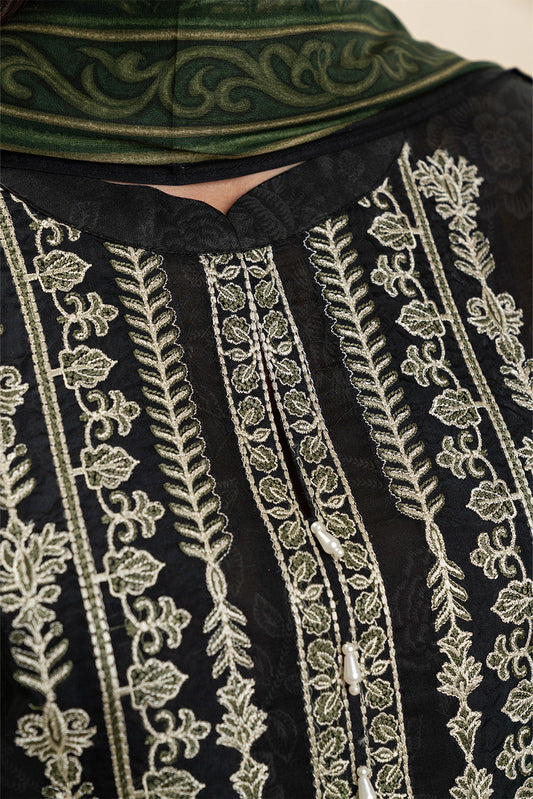 3 PIECE EMBROIDERED LAWN SUIT-BLACK FLINT (UNSTITCHED)
