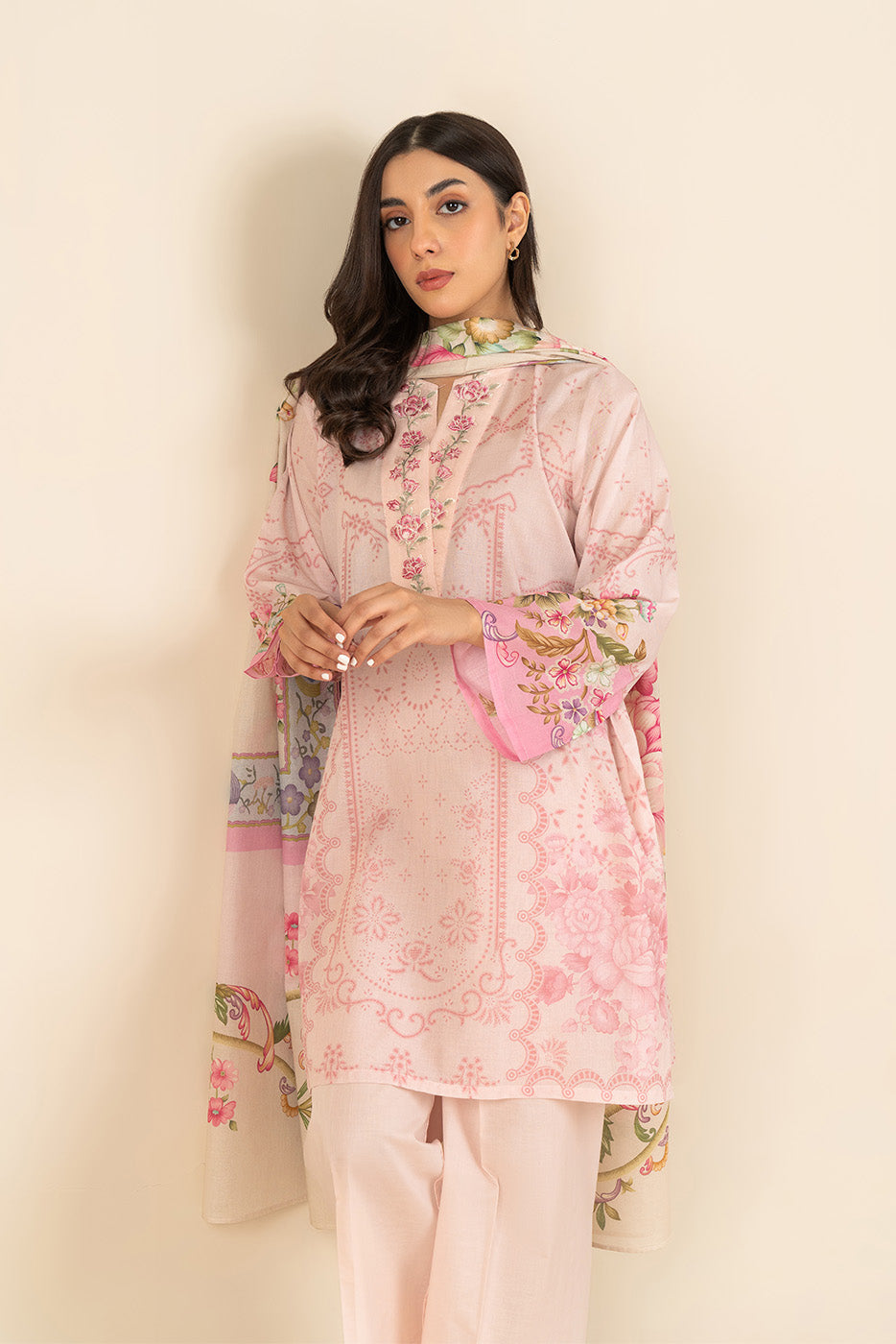 3 PIECE EMBROIDERED LAWN SUIT (PRET)