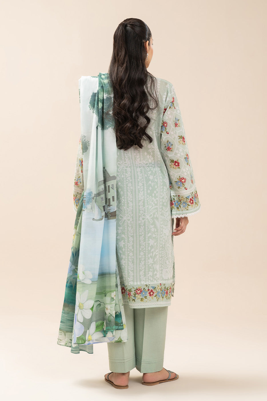 3 PIECE EMBROIDERED LAWN SUIT-OCEANIC LUXE (UNSTITCHED)