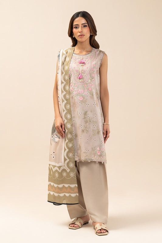 3 PIECE EMBROIDERED LAWN SUIT-PEARL GARDEN (UNSTITCHED)