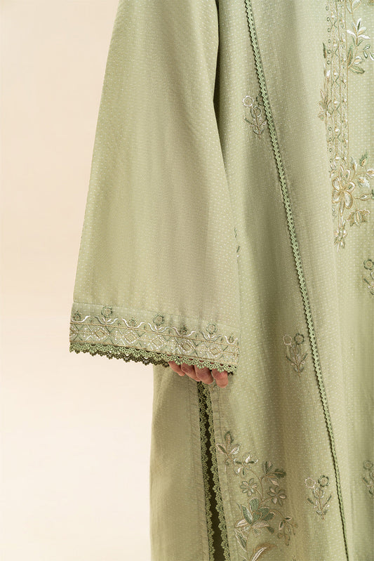 3 PICE EMBROIDERED LAWN SUIT-OPULENT SAGE (UNSTITCHED)