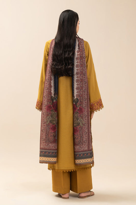 3 PIECE EMBROIDERED SELF JACQUARD SUIT-SUNNY MOUNTAIN (UNSTITCHED)