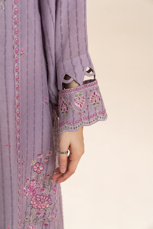 3 PIECE EMBROIDERED SELF JACQUARD SUIT-LAVENDER MUSE (UNSTITCHED)