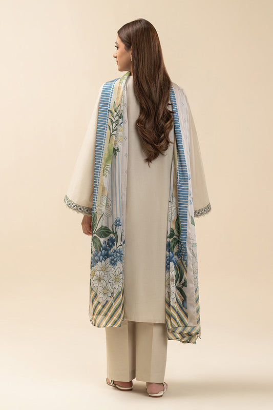 3 PIECE EMBROIDERED LAWN SUIT-IVORY ORCHARD (UNSTITCHED)