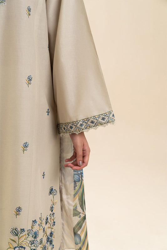 3 PIECE EMBROIDERED LAWN SUIT-IVORY ORCHARD (UNSTITCHED)
