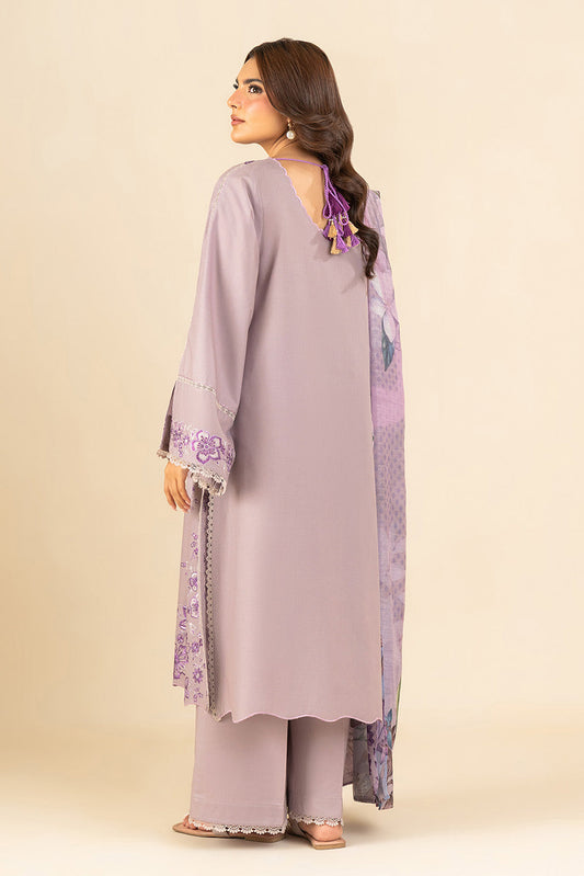 3 PIECE EMBROIDERED LAWN SUIT-ENCHANTED LILAC (UNSTITCHED)