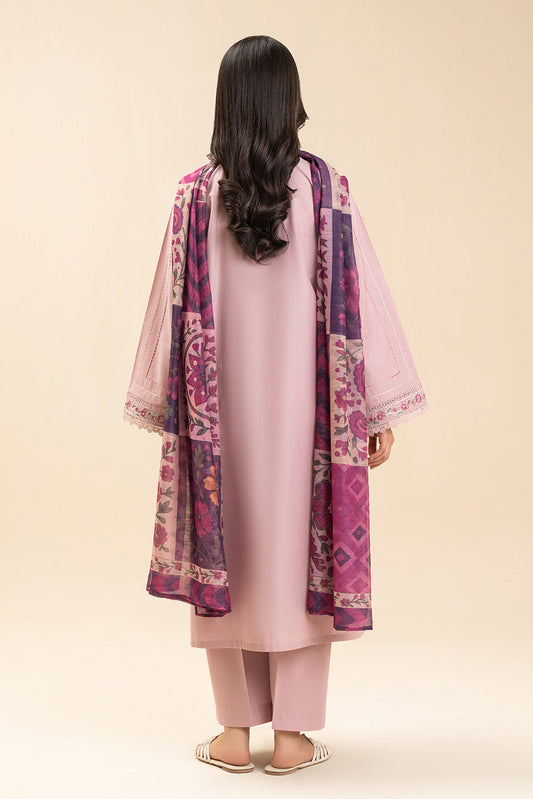 3 PIECE EMBROIDERED LAWN SUIT-PINK SERENITY (UNSTITCHED)