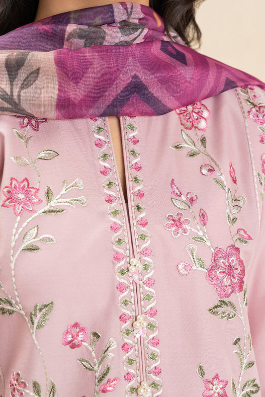 3 PIECE EMBROIDERED LAWN SUIT-PINK SERENITY (UNSTITCHED)