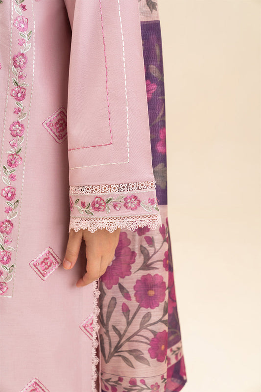 3 PIECE EMBROIDERED LAWN SUIT-PINK SERENITY (UNSTITCHED)
