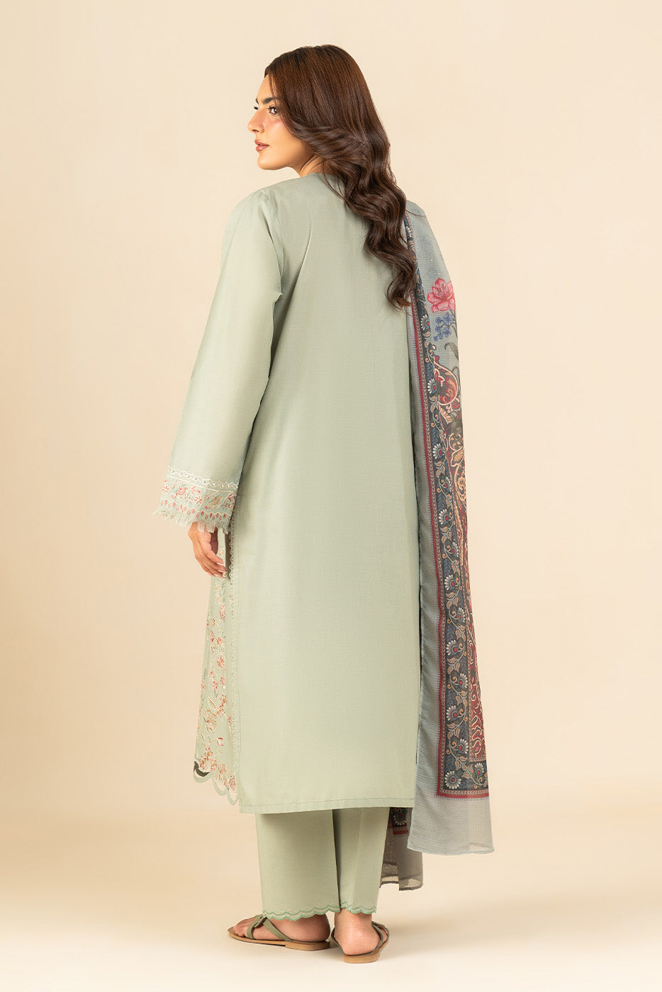3 PIECE EMBROIDERED LAWN SUIT-SAGE SERENITY (UNSTITCHED)
