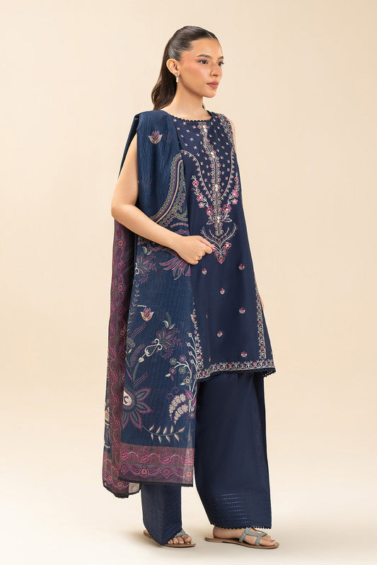 3 PIECE EMBROIDERED LAWN SUIT-SAPPHIRE GRACE (UNSTITCHED)