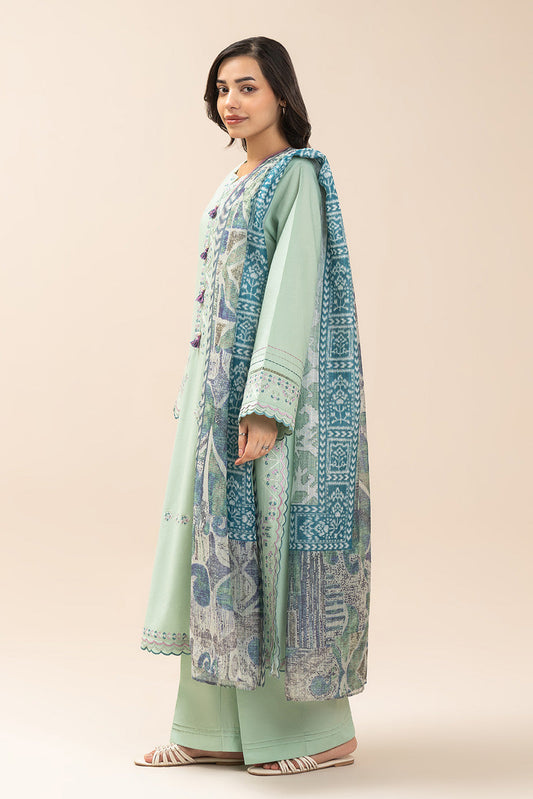 3 PIECE EMBROIDERED LAWN SUIT-MEADOW SAGE (UNSTITCHED)