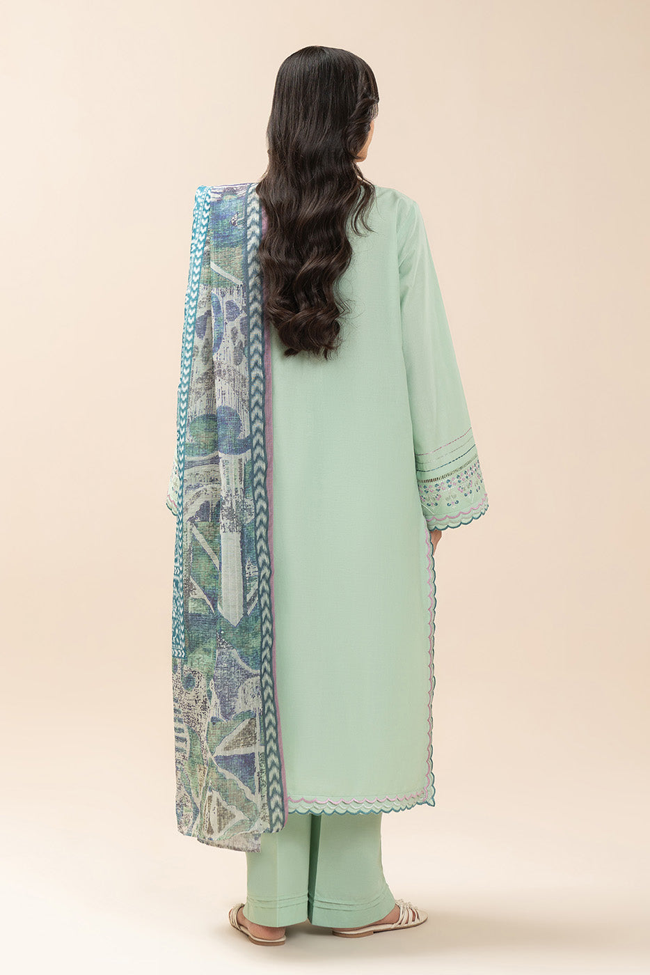 3 PIECE EMBROIDERED LAWN SUIT-MEADOW SAGE (UNSTITCHED)