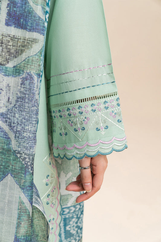 3 PIECE EMBROIDERED LAWN SUIT-MEADOW SAGE (UNSTITCHED)