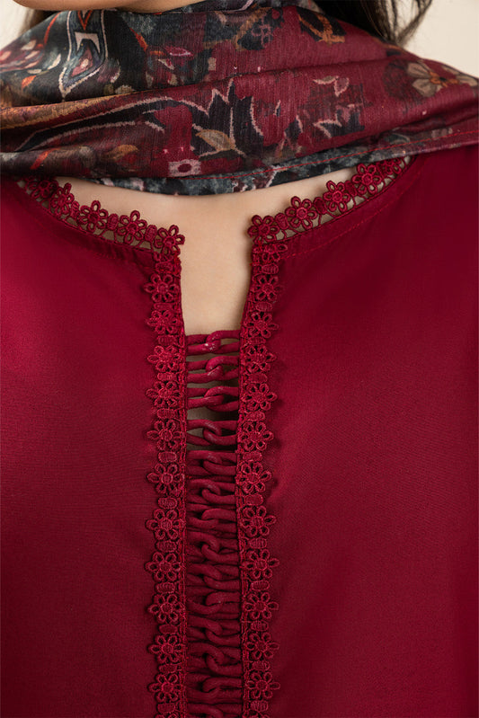 3 PIECE EMBROIDERED LAWN SUIT-CARMINE ECLIPSE (UNSTITCHED)