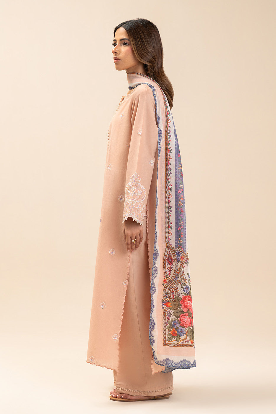 3 PIECE EMBROIDERED LAWN SUIT-ROSE QUARTZ (UNSTITCHED)